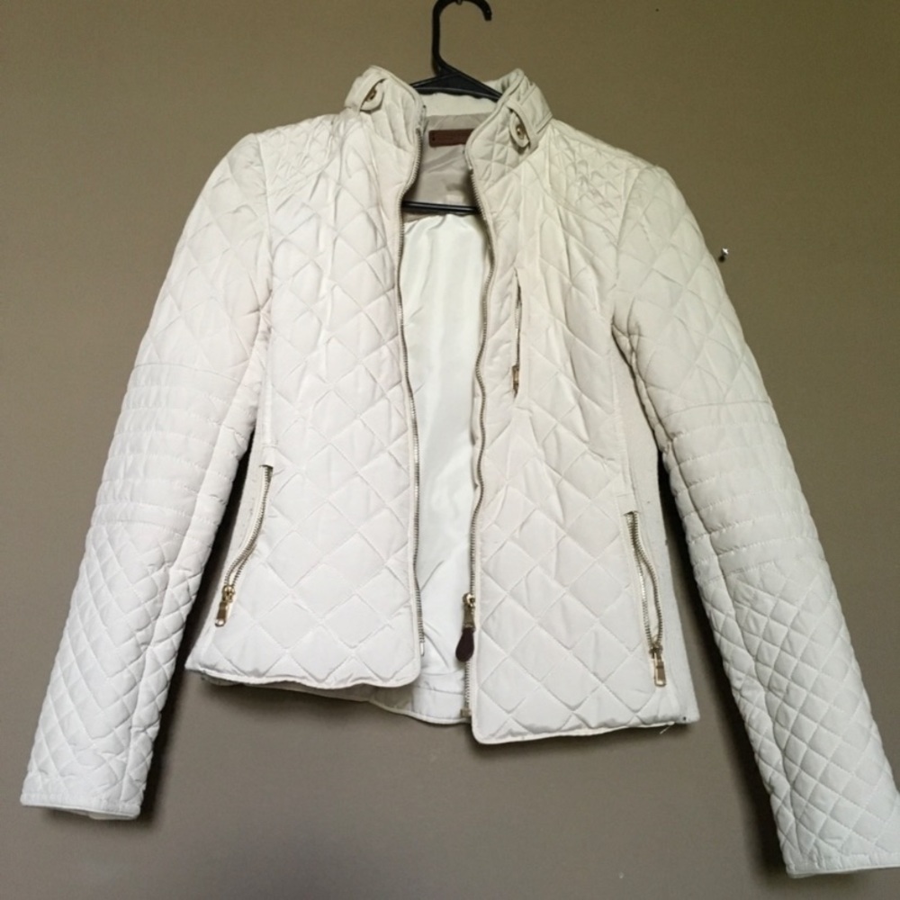 Zara white quilted jacket